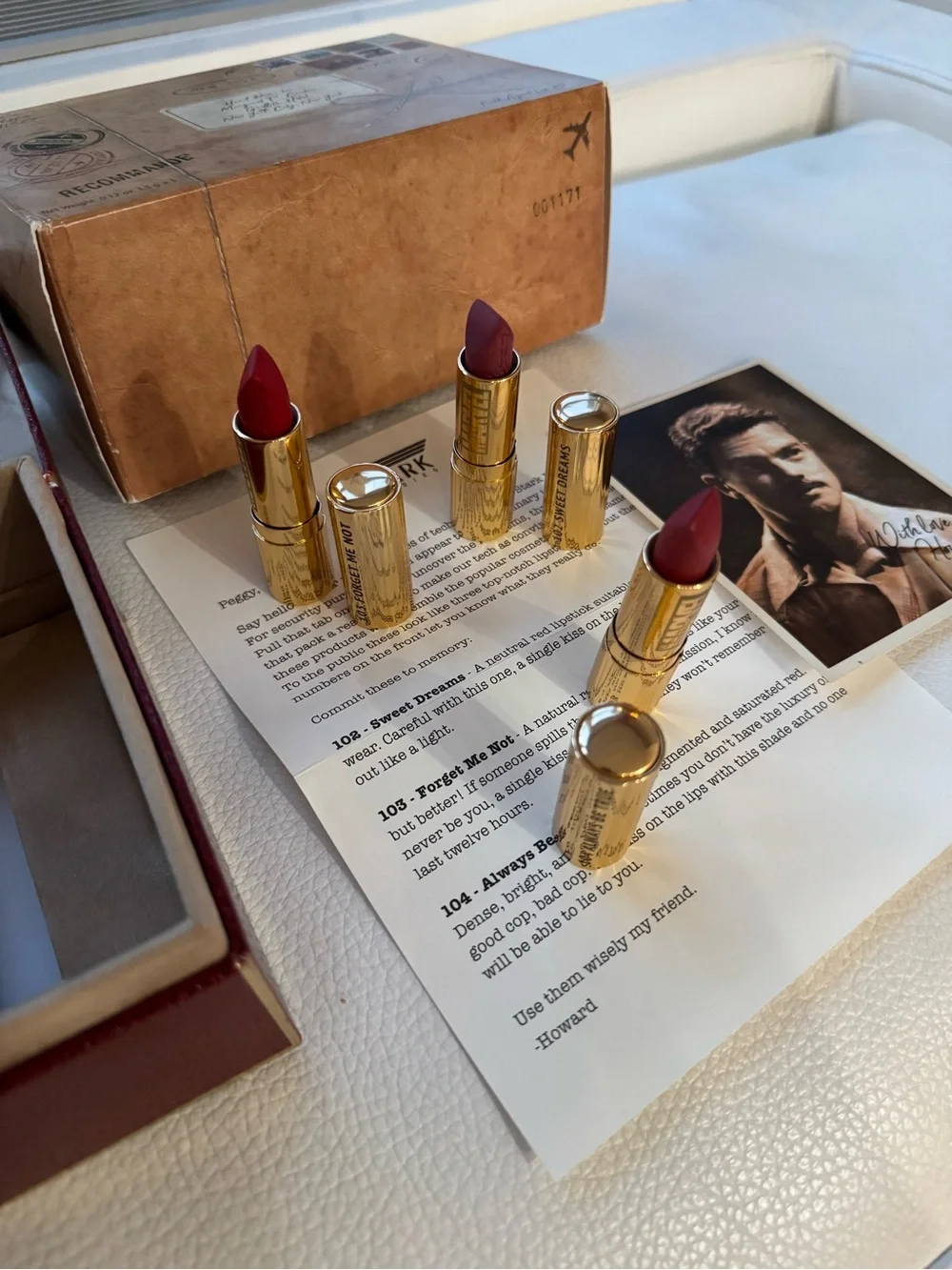 Besame Agent Carter Rare and Collectible Box set with card and three lipsticks